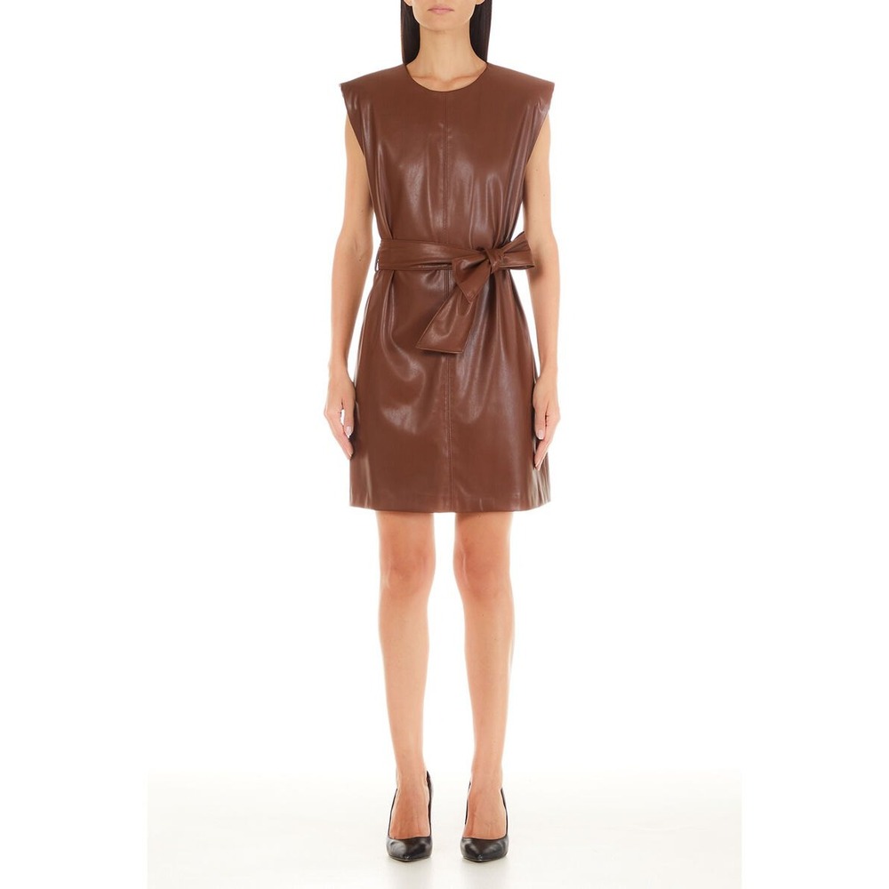 Liu Jo Milano Faux Leather Mini Dress Womens Brown IT 40